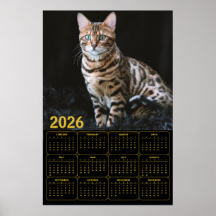 Bengal Cat 2026 Calendar Poster