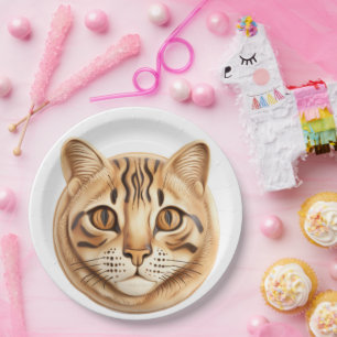 Bengal Cat 3D Inspired Paper Plate