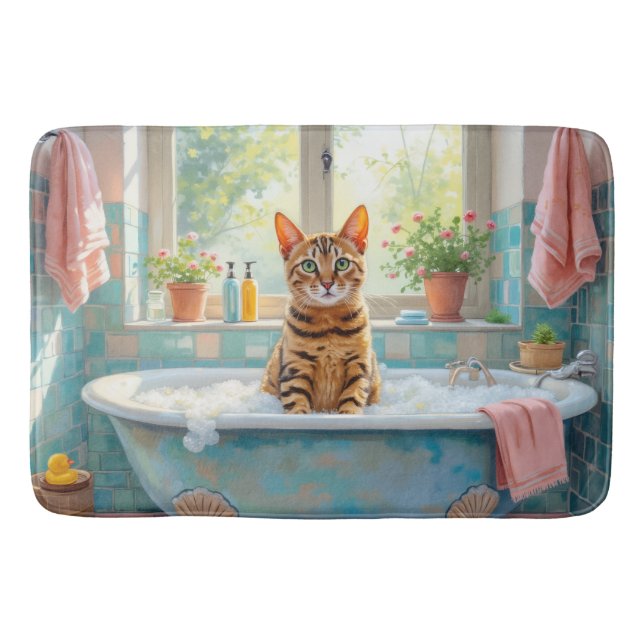 Bengal Cat Bath Decor Mat (Front)