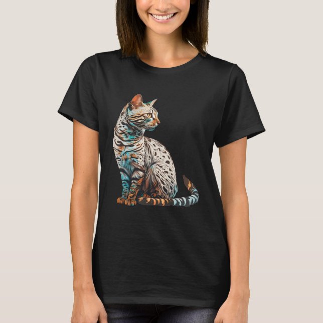Bengal Cat Breed Colorful Mom Lady T-Shirt (Front)