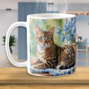 Bengal Cat Breed Watercolor Coffee Mug