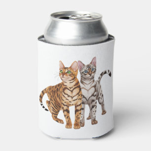 Bengal Cat Buddies Rosette and Snow Bengal Cats Pr Can Cooler