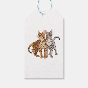 Bengal Cat Buddies Rosette and Snow Bengal Cats Pr Gift Tags