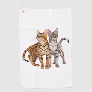Bengal Cat Buddies Rosette and Snow Bengal Cats Pr Golf Towel