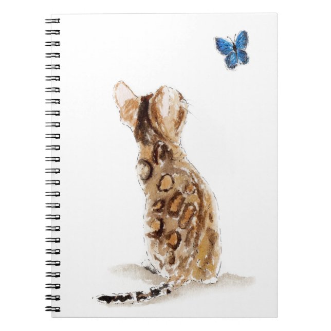 Bengal Cat  & Butterfly Notebook (Front)