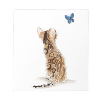 Bengal Cat  & Butterfly Notepad