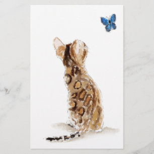 Bengal Cat  & Butterfly Stationery
