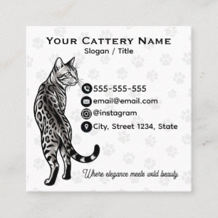 Bengal Cat Cattery Customisable Business Card 