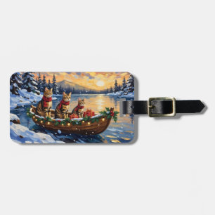 Bengal Cat Christmas Boat Holiday Luggage Tag
