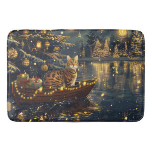 Bengal Cat Christmas Festive Voyage Bath Mat
