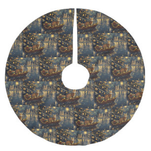 Bengal Cat Christmas Festive Voyage Brushed Polyester Tree Skirt