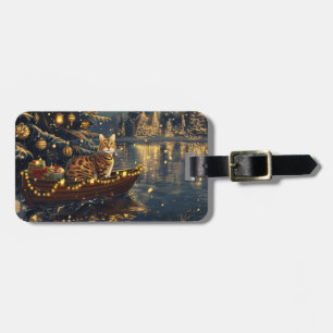 Bengal Cat Christmas Festive Voyage Luggage Tag