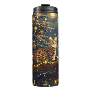 Bengal Cat Christmas Festive Voyage Thermal Tumbler
