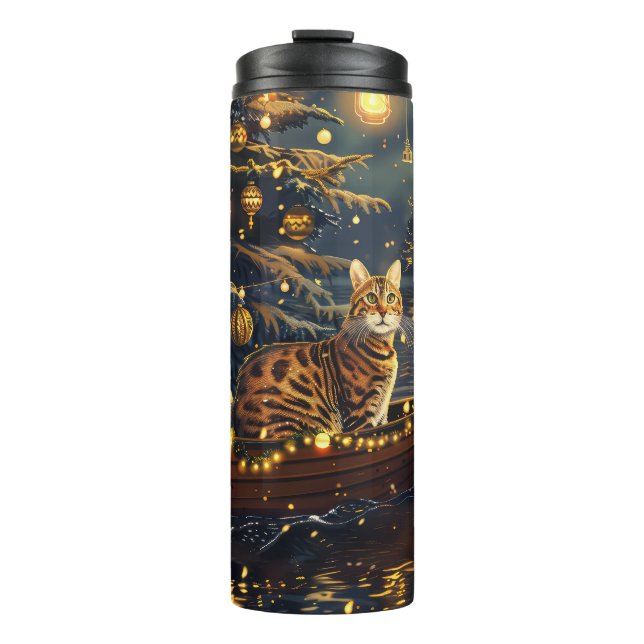 Bengal Cat Christmas Festive Voyage Thermal Tumbler (Front)
