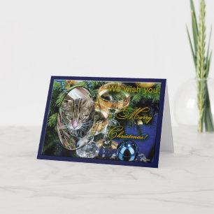 Bengal Cat Christmas Greeting Card