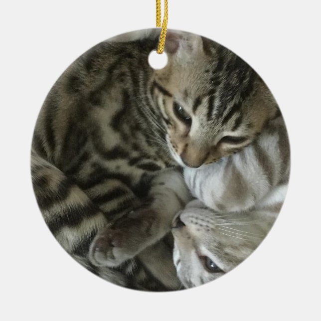 Bengal Cat Christmas Ornament (Front)