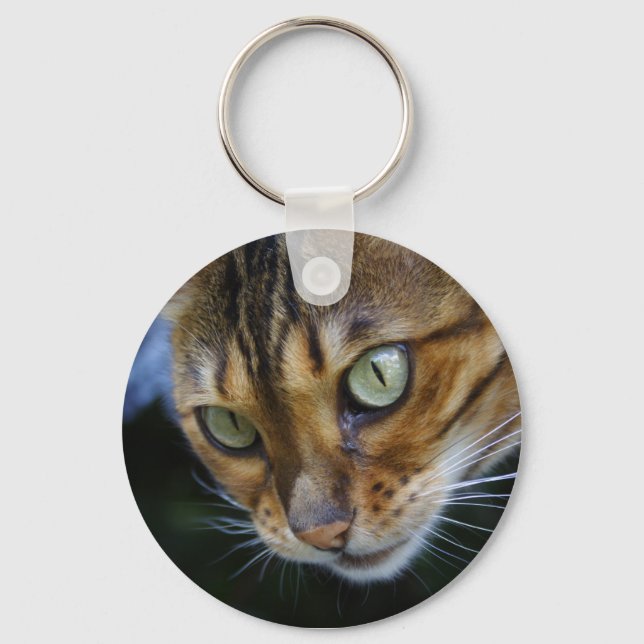 Bengal Cat Close-Up Key Ring (Front)