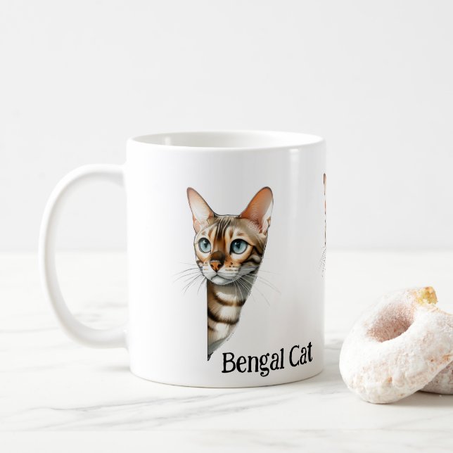 Bengal Cat Coffee Mug (With Donut)