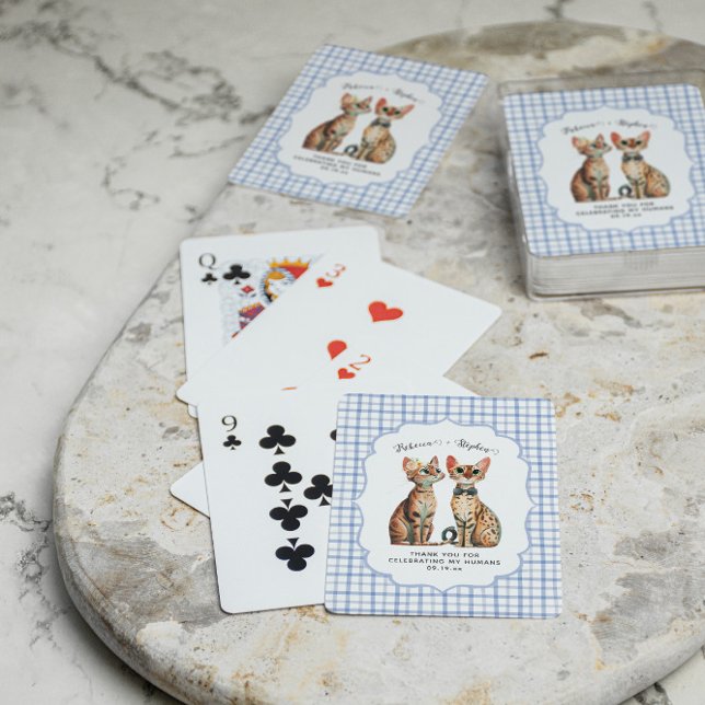 Bengal Cat Couple Wedding Favour Playing Cards (Creator Uploaded)