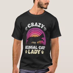 Bengal Cat CRAZY BENGAL CAT Lady Funny Vintage T-Shirt