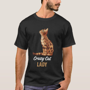 Bengal Cat CRAZY CAT LADY Funny Bengal Cat Mum T-Shirt
