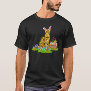 Bengal Cat Easter Egg Hunting Bunny Bengal Cat Eas T-Shirt