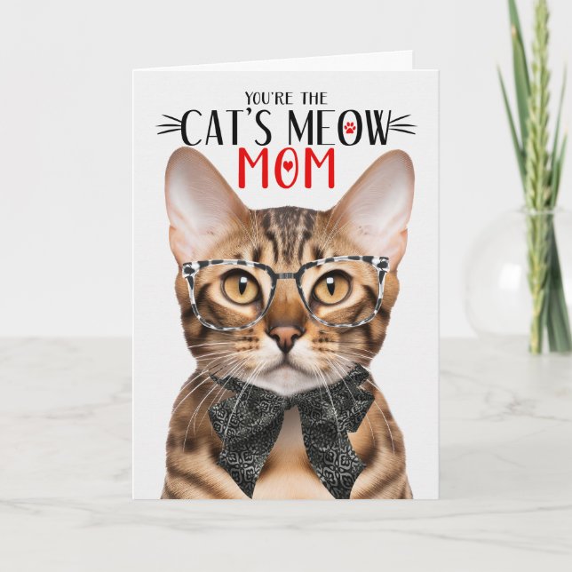 Bengal Cat for Pet Mum on Mother's Day Holiday Card (Front)