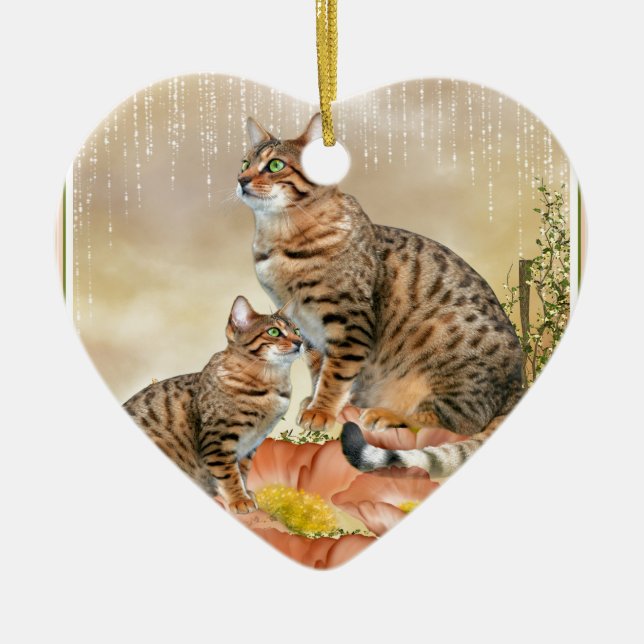 Bengal Cat Gifts Ceramic Tree Decoration (Front)