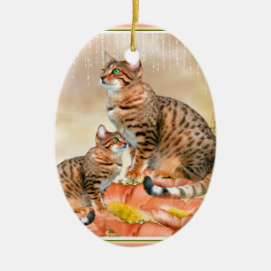 Bengal Cat Gifts Ceramic Tree Decoration