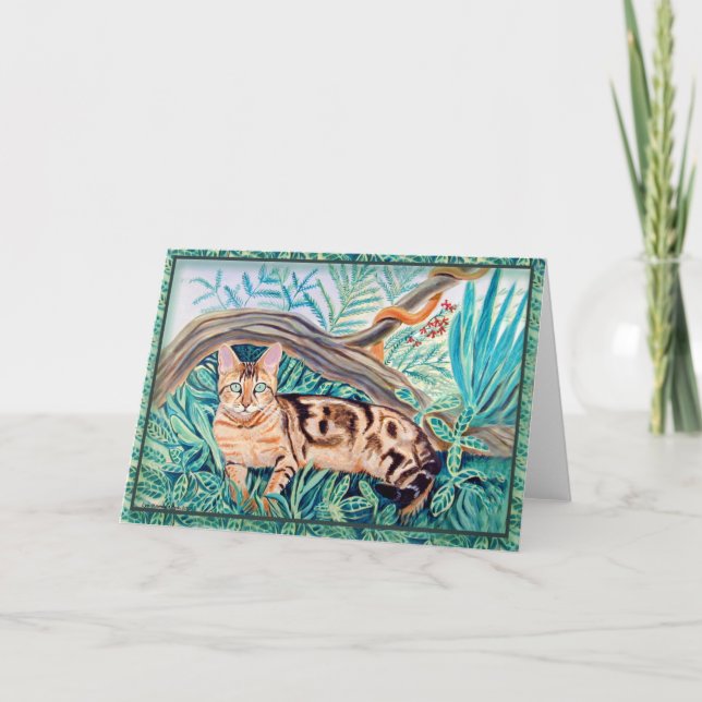 Bengal Cat Greeting Cards (Front)