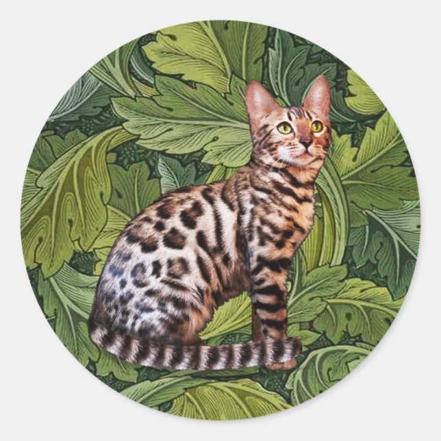 Bengal cat in the Jungle Stickers (Front)