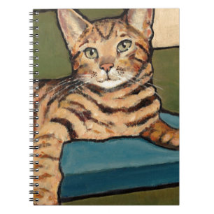 Bengal Cat Looking Up, Original Painting Notebook