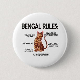 Bengal Cat Lover Gifts Cat Owner Rosetted Bengal 6 Cm Round Badge