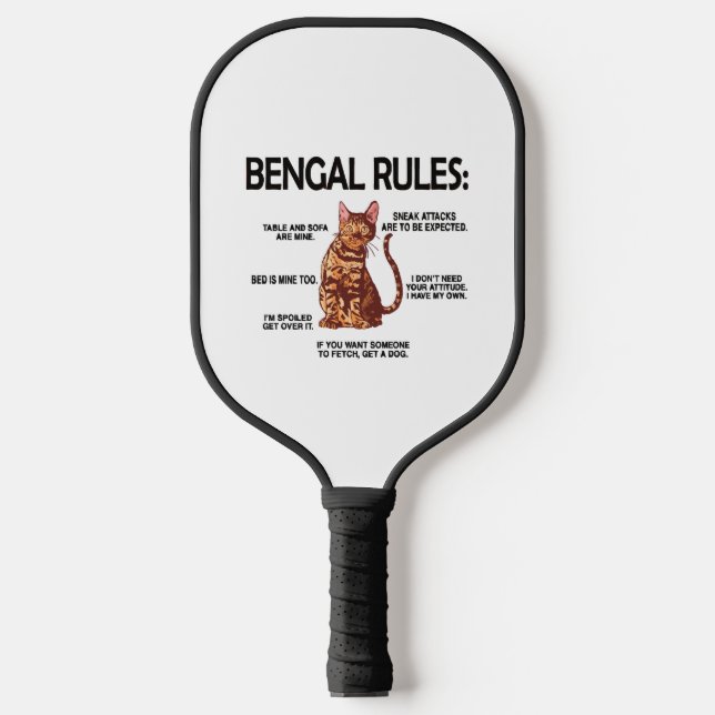 Bengal Cat Lover Gifts Cat Owner Rosetted Bengal Pickleball Paddle (Front)