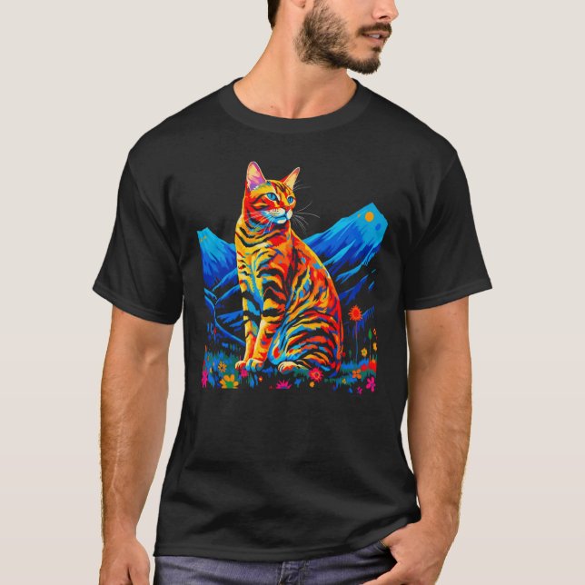 Bengal Cat Mountain T-Shirt (Front)