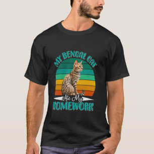 Bengal Cat MY BENGAL CAT ATE MY HOMEWORK Funny Vin T-Shirt