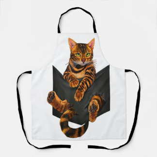 Bengal Cat Pocket Ripper Pocket Bengal Lover Apron