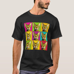 Bengal Cat Pop Art Colourful Graphic Design T-Shirt