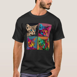 Bengal Cat Pop Illustration Colourful Animal Women T-Shirt