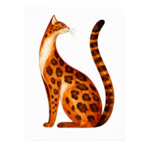 Bengal Cat Profile Watercolor