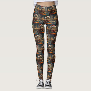 Bengal Cat Roller Coaster Christmas Leggings