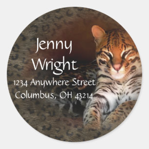 Bengal Cat Round Return Address Labels