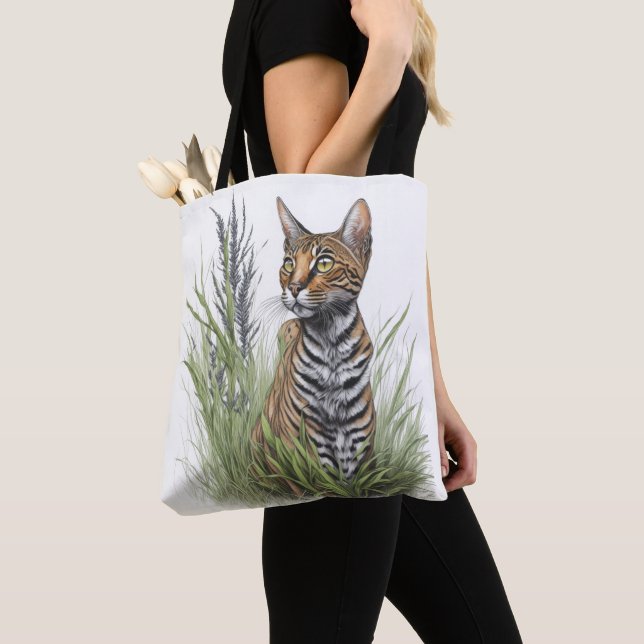 Bengal Cat Tote Bag (Close Up)