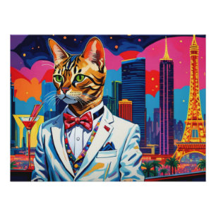 BENGAL CAT-VEGAS NIGHTLIFE 4 POSTER