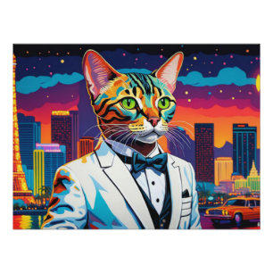 BENGAL CAT-VEGAS NIGHTLIFE 5 POSTER