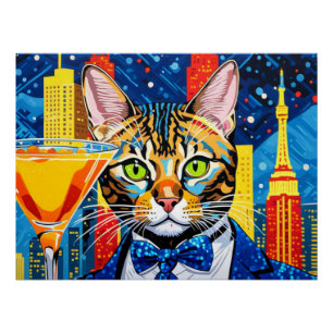 BENGAL CAT-VEGAS NIGHTLIFE POSTER