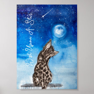 Bengal Cat Wish Upon A Star Poster