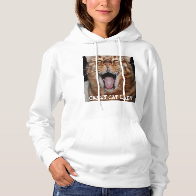 Bengal Cat Womens Hoodie "CRAZY CAT LADY" (Front)