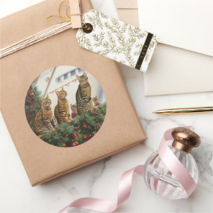 Bengal Cats Christmas Cruise: Pawsome Holiday Classic Round Sticker