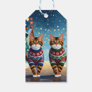 Bengal Cats Christmas Snow Holiday Gift Tags